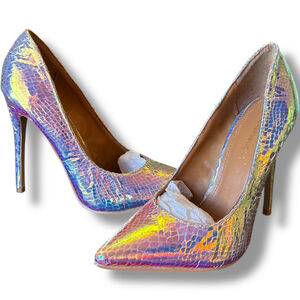 AKIRA - Shoe Republic LA Iridescent Multicolor Heels Size 8